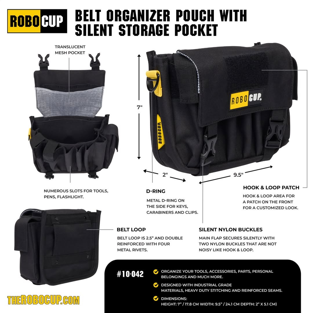RoboCup AC Belt Organizer Pouch with Silent Storage Pocket