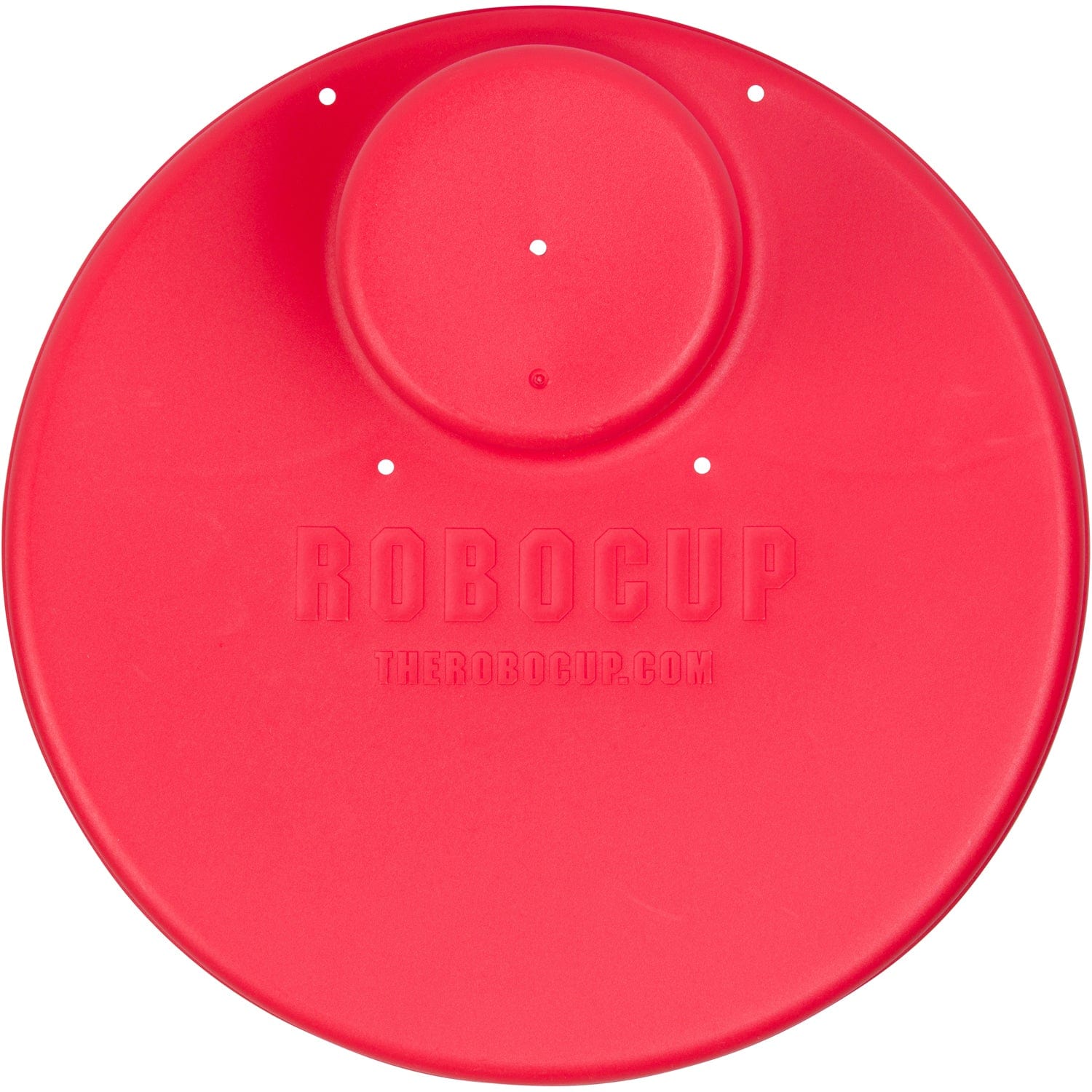 Red RoboCup Plate with five small drain holes