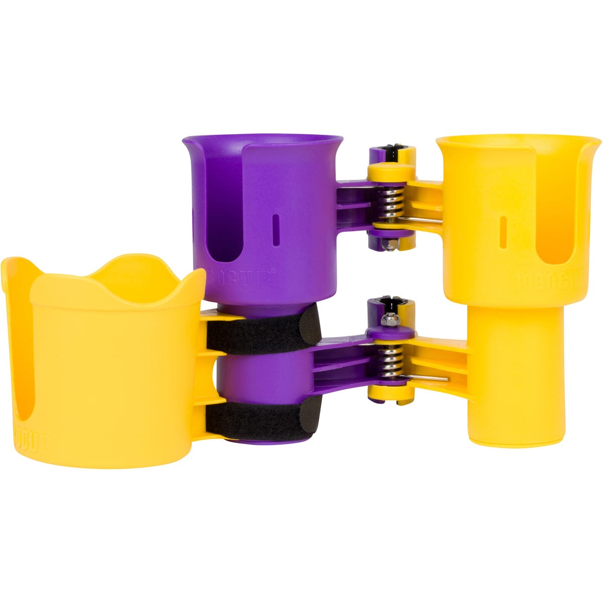 Yellow & Purple boat chair cup holder