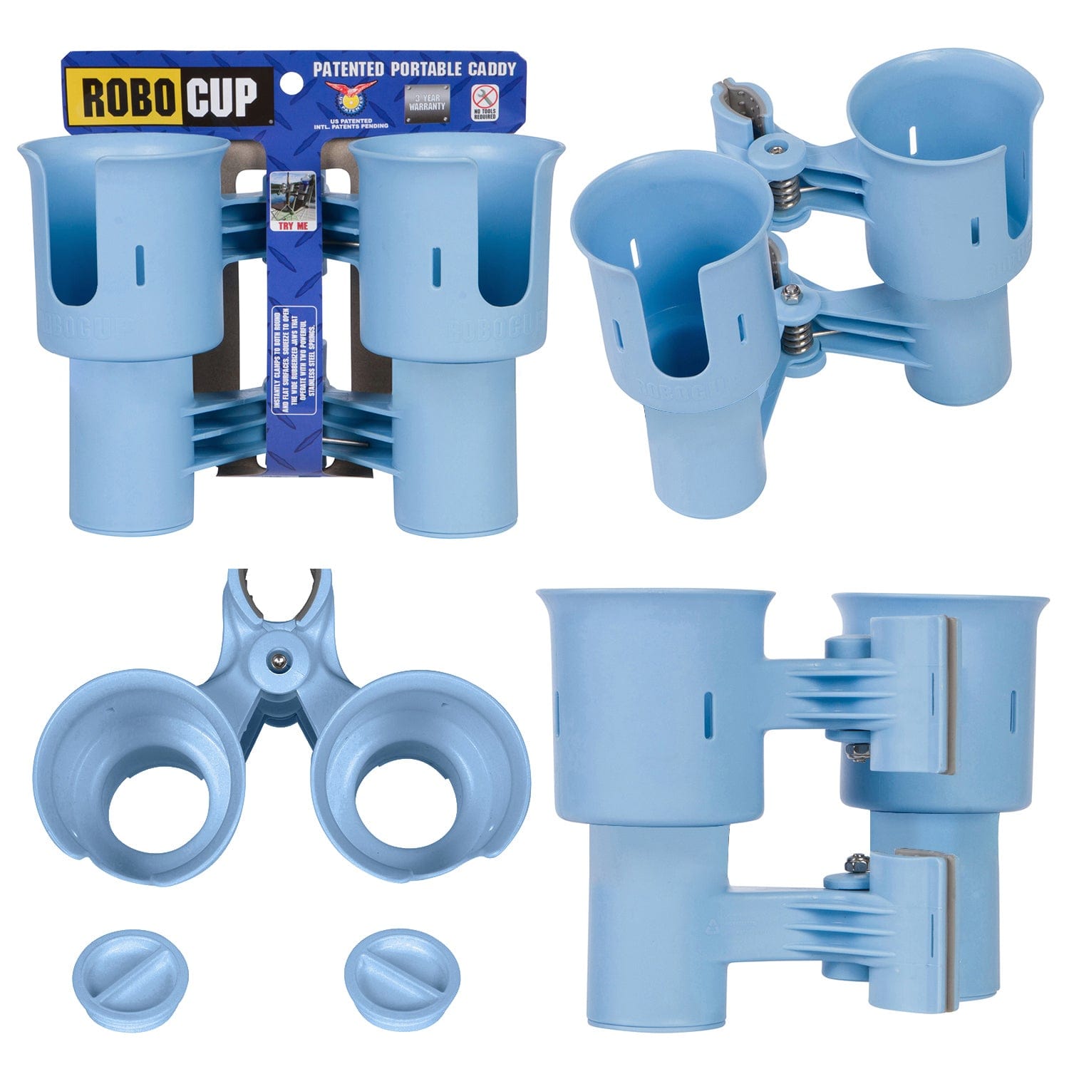 Light Blue EZ-Spring boat drink cup holder