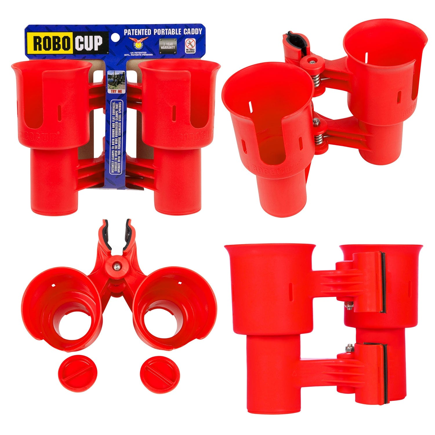 Red beach cart cup holder