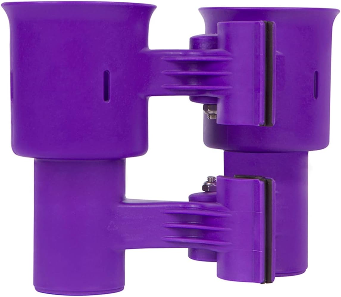 Purple EZ-Spring clamp on cup holders for boats