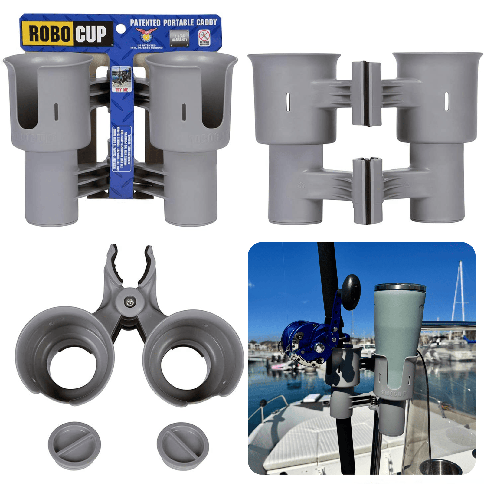Gray boat drink cup holder