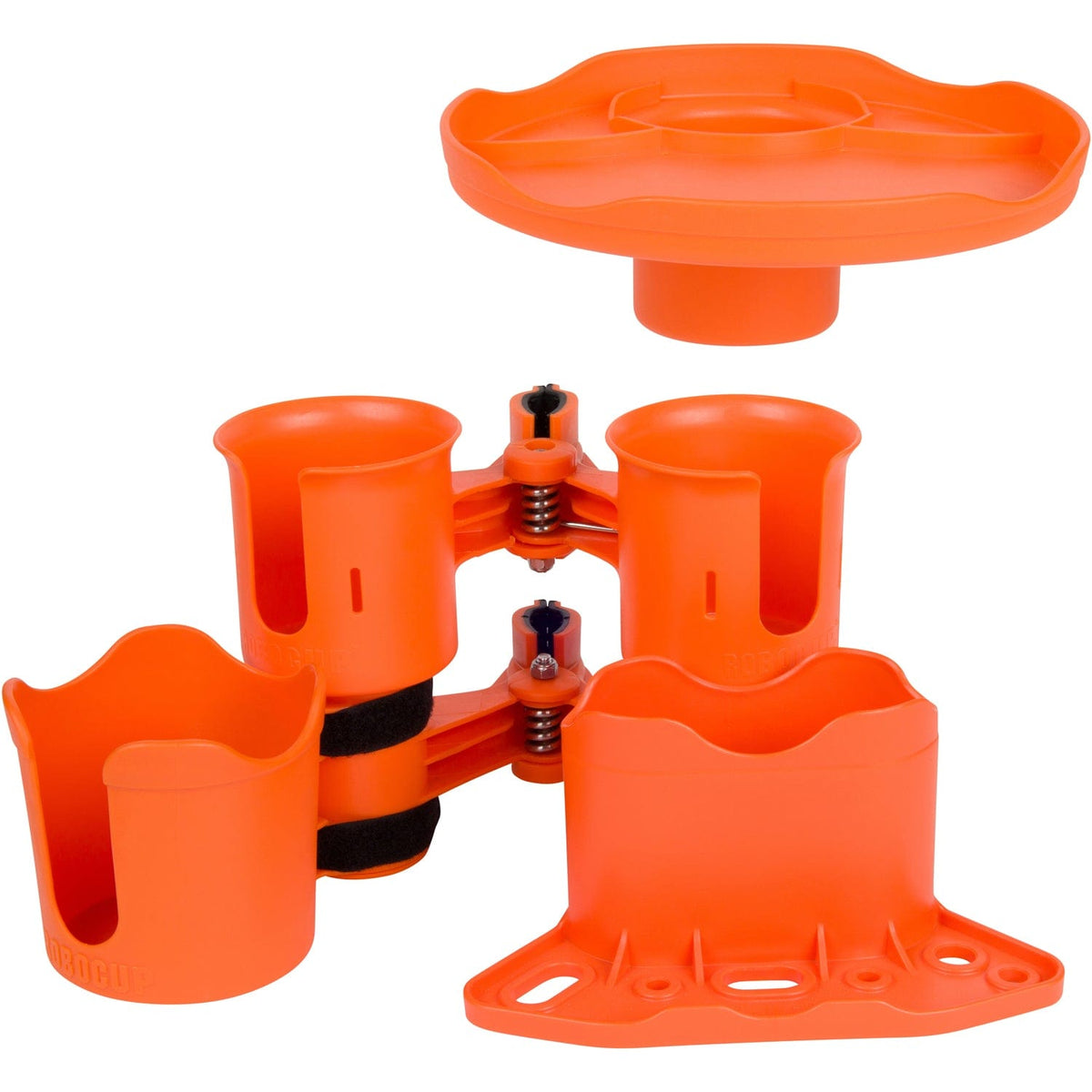 Orange clamp on cup holders for boats