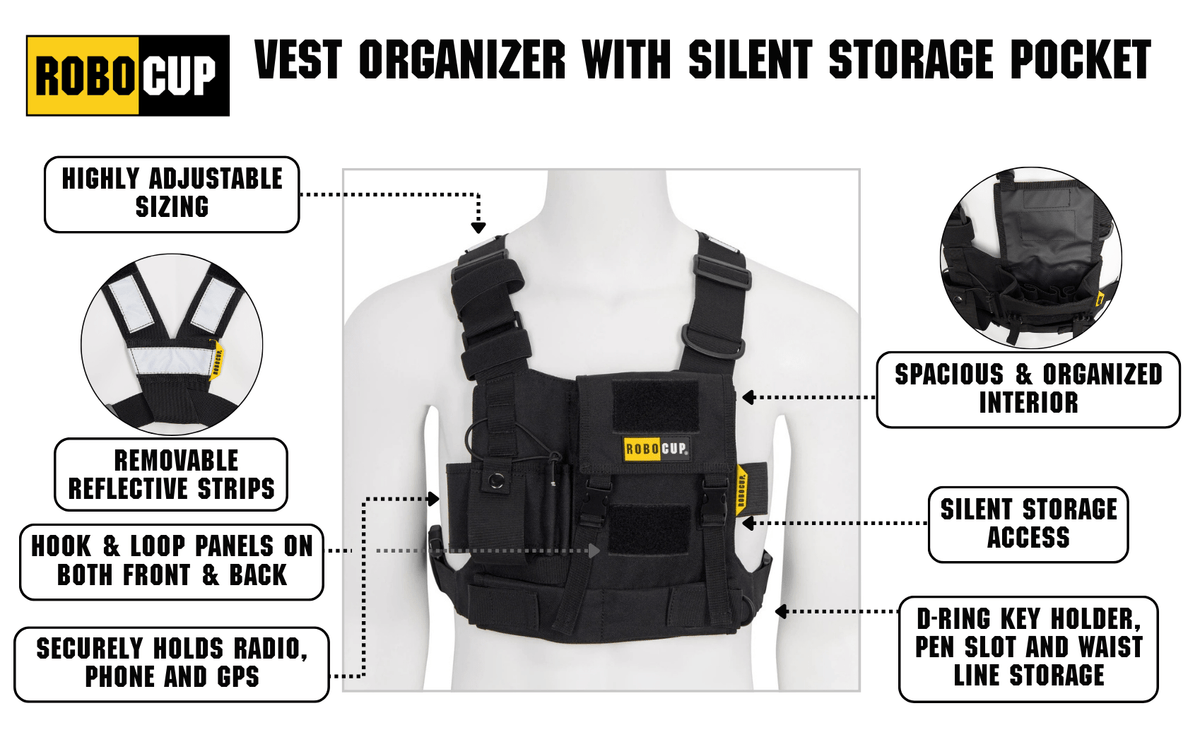 Vest Organizer with Silent Storage Pocket