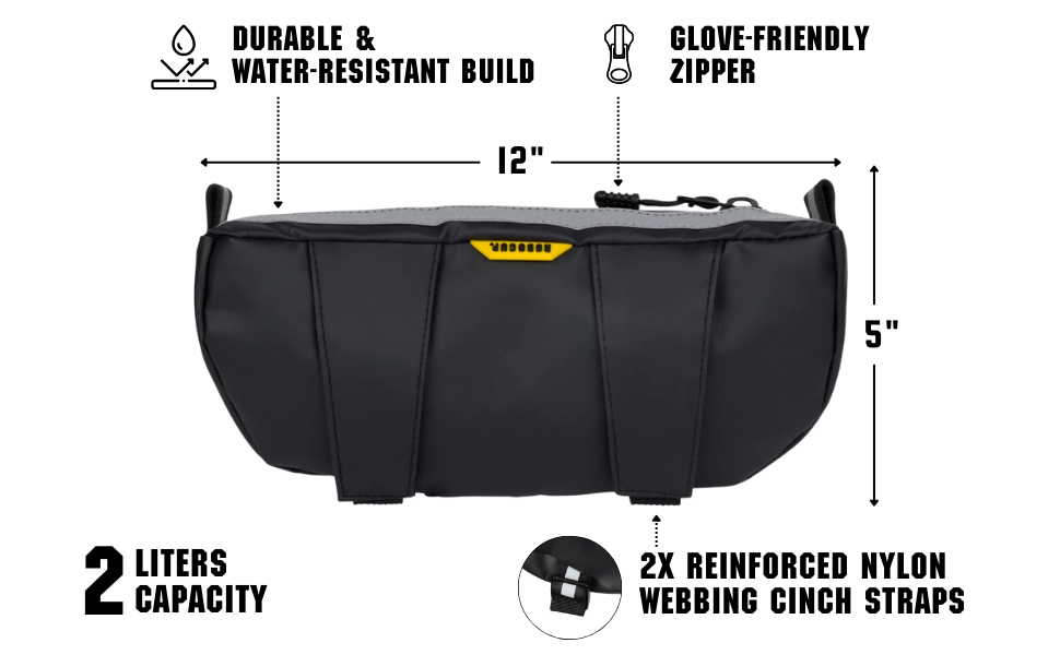 Handlebar Storage Bag for Motorcycles, Bicycles, ATV & UTV