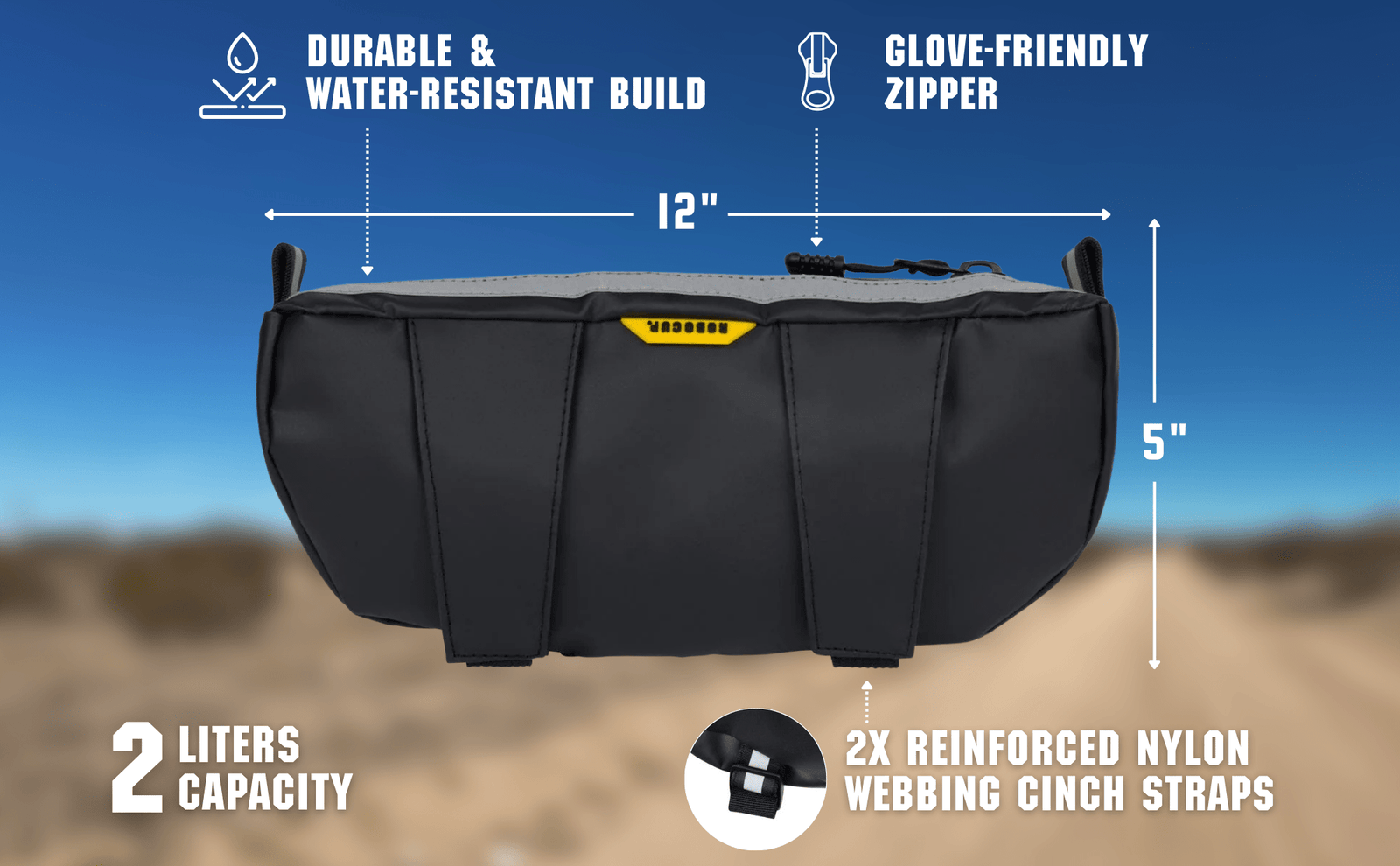 Handlebar Storage Bag for Motorcycles, Bicycles, ATV & UTV