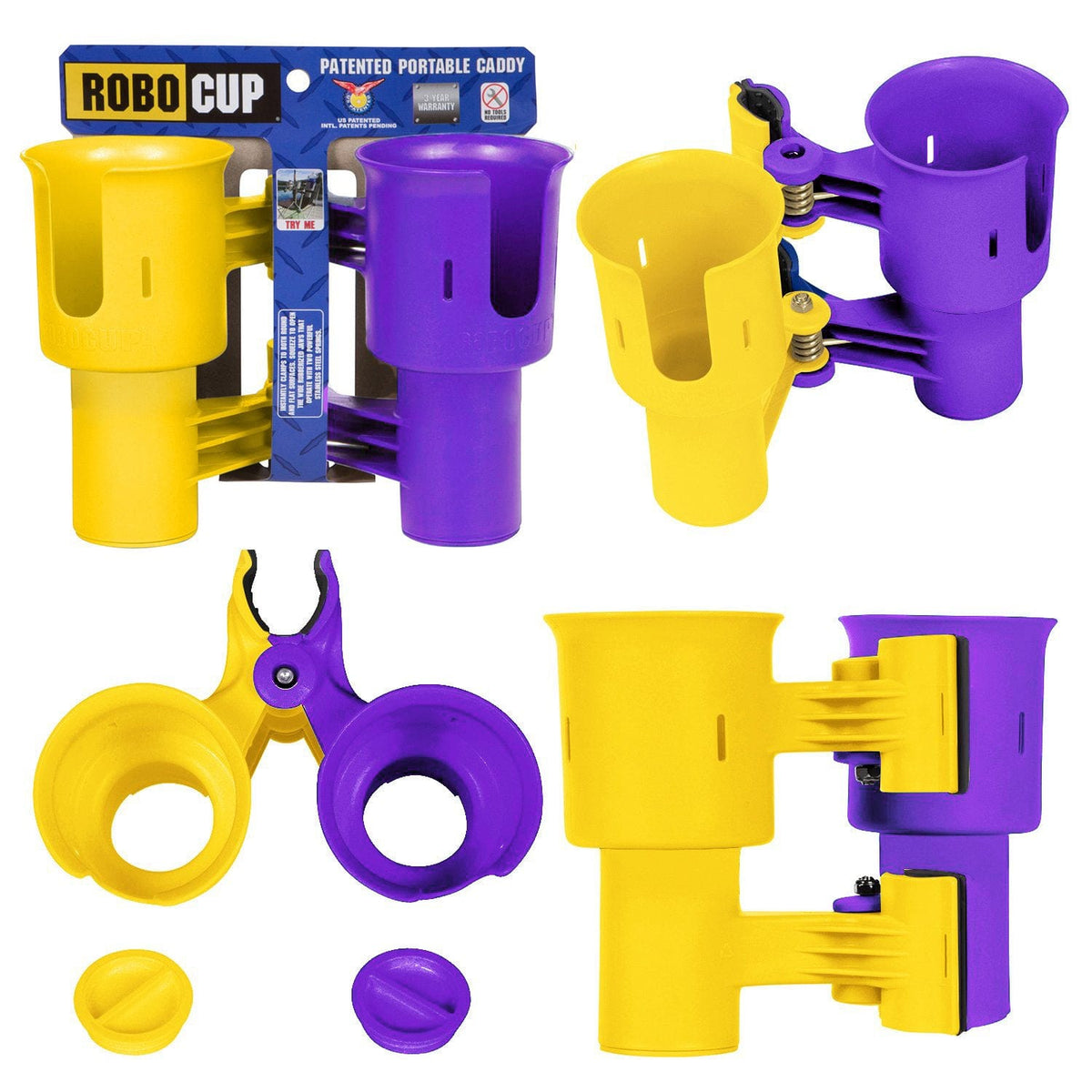 Yellow & Purple boat cup holder