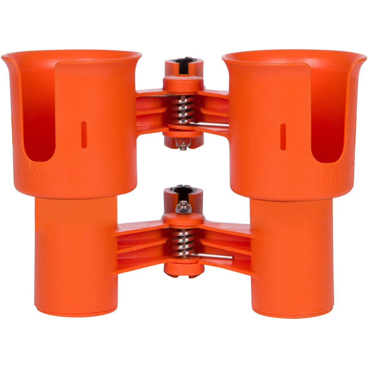 Orange plastic clamp cup holders marine