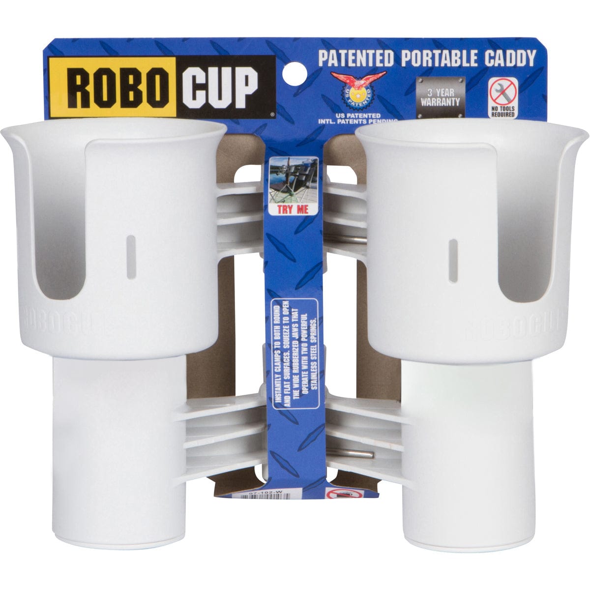 ROBOCUP – Patented Clamp-On Cup Holder for RV, Boat & Camping