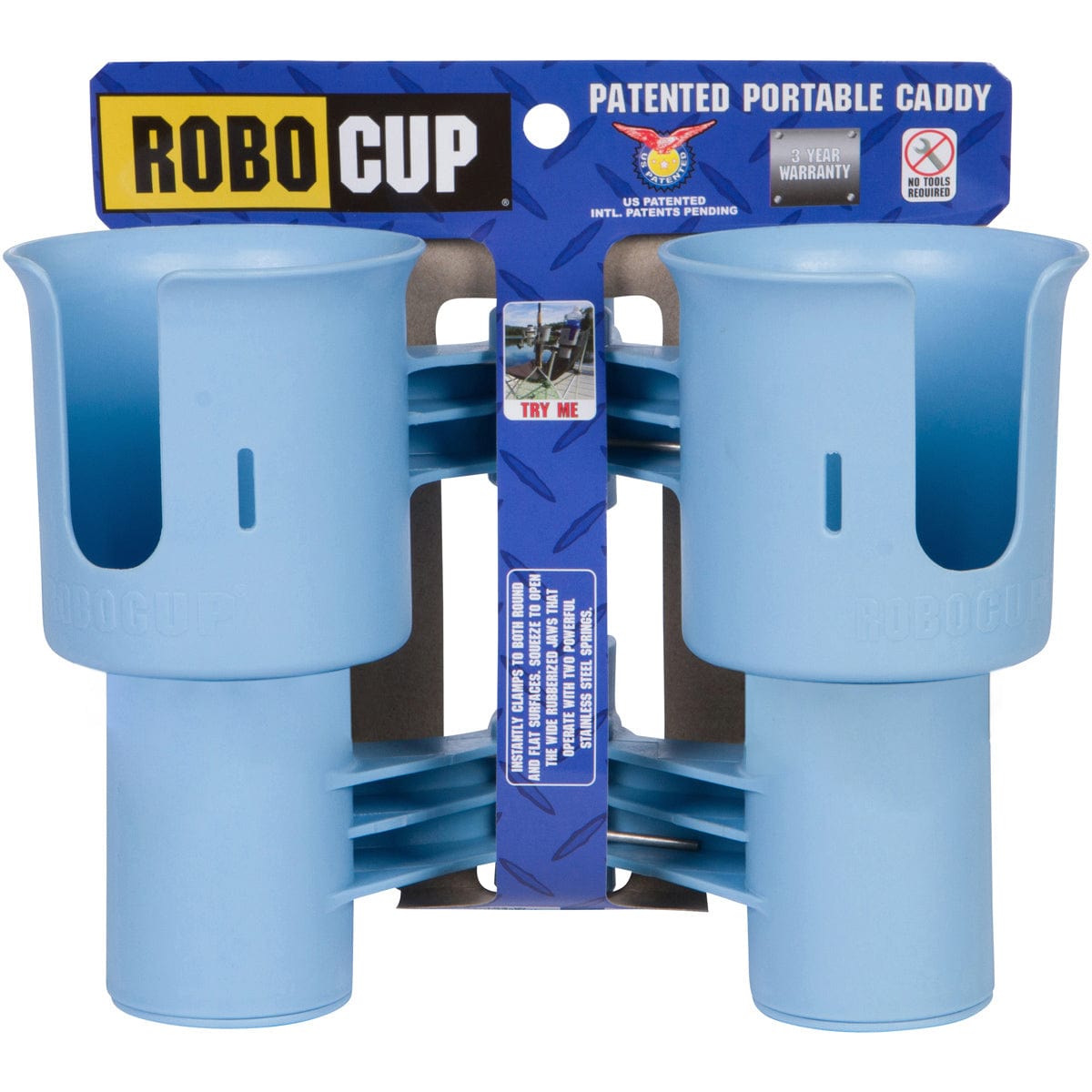 Light Blue robo cup holders for boat