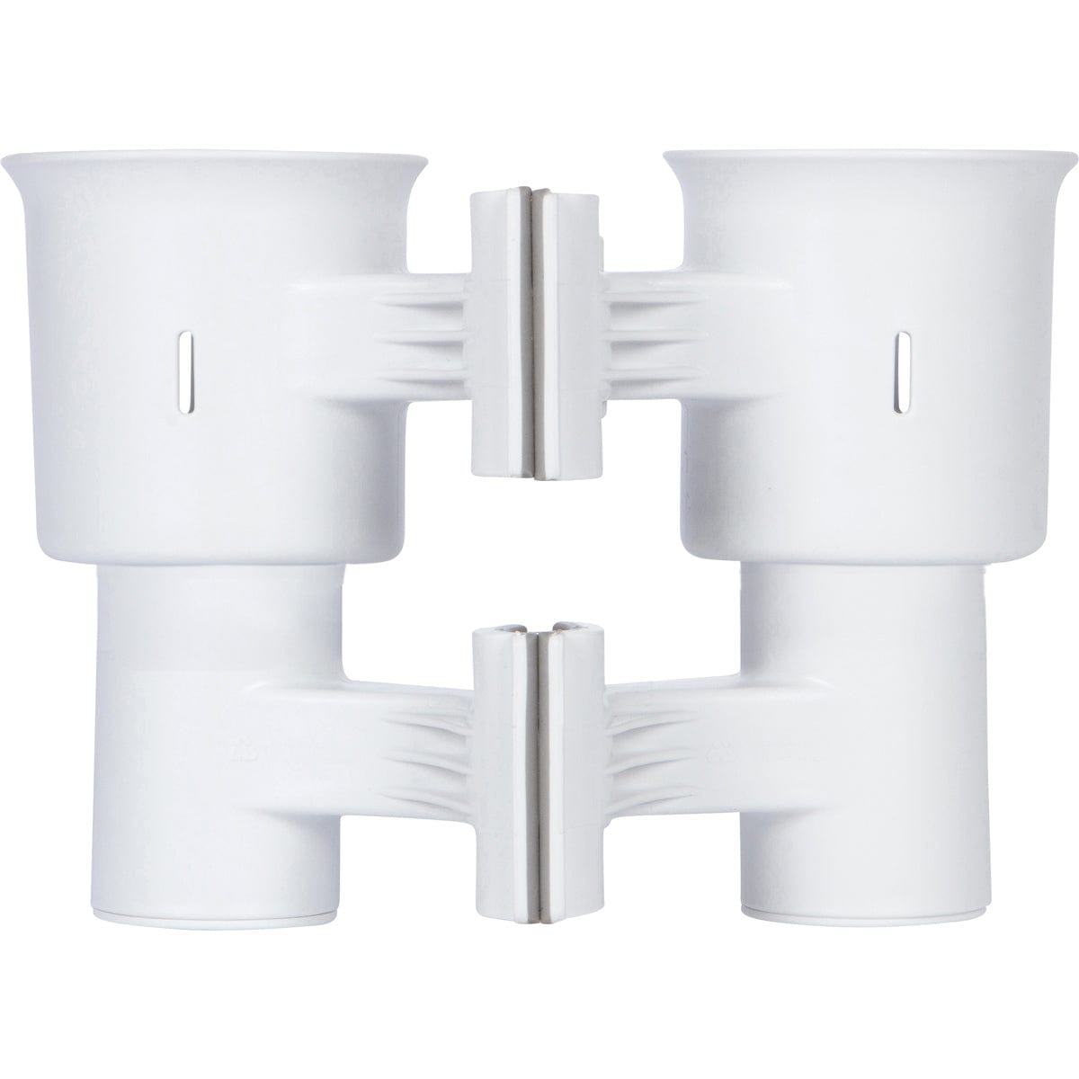 White cup holder with clamp for boat