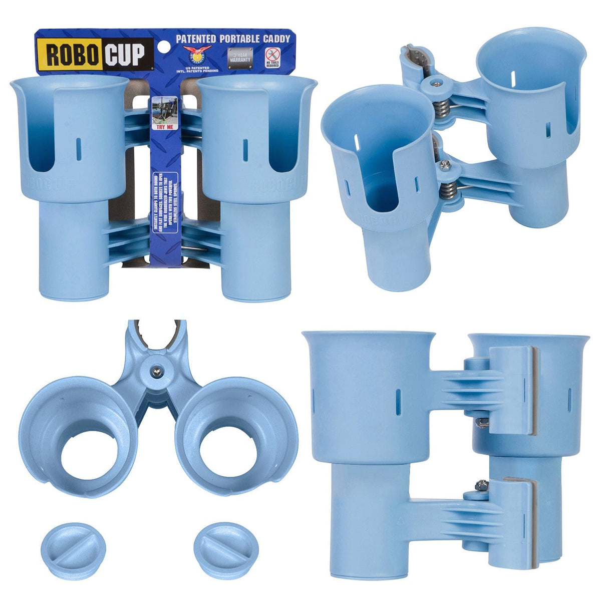 Light Blue clamp on cup holder